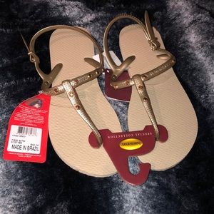 Gold Rhinestoned Havianas